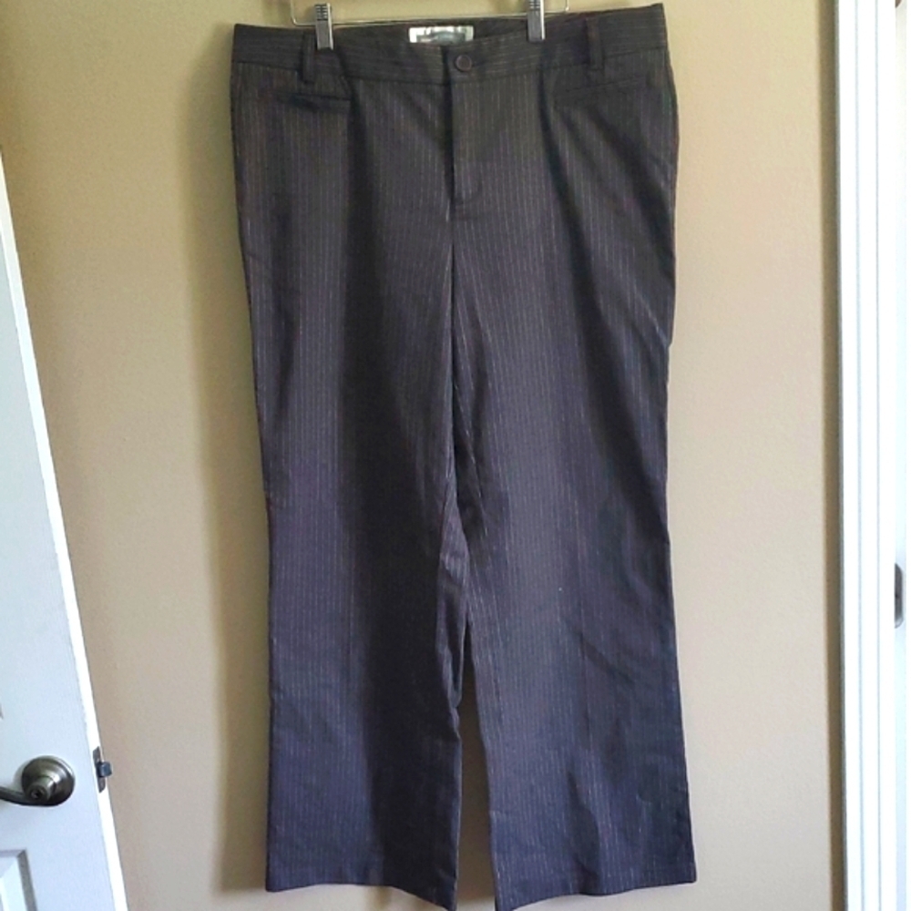 Dockers Womens Stretch Business Charcoal Pinstripe Dress Pants